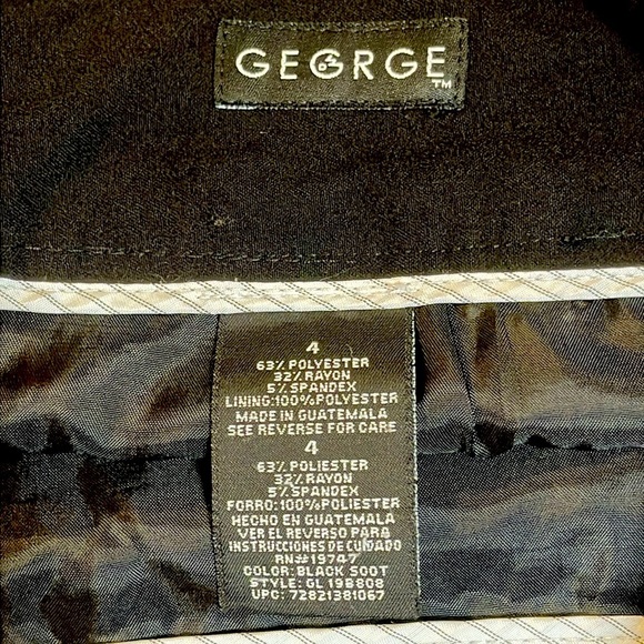 GEORGE Black Seamed Pencil Skirt Size 4 - Picture 3 of 4